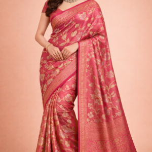 tissue saree with gold weave zari