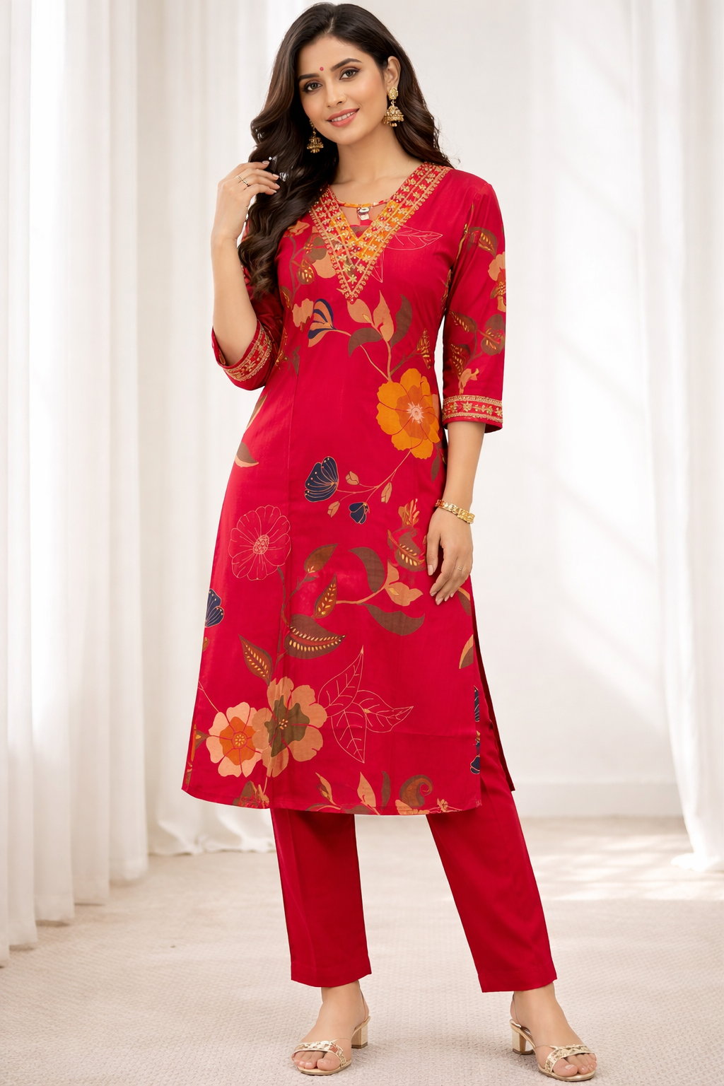 silk blend vatican print luxe 2 piece set — effortless elegance