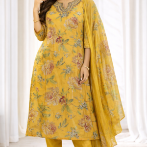 premium organza kurti set with dupatta for festive glam