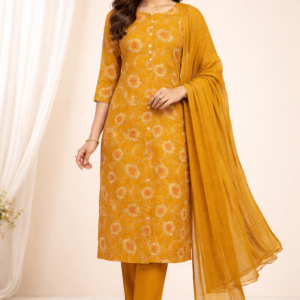 premium vatican digital print kurti set with dupatta