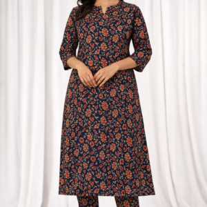 breathable rayon sleeveless kurti matching set